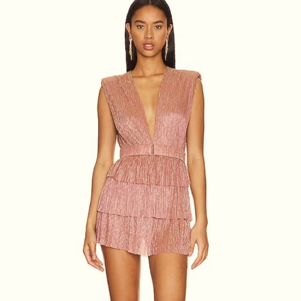 Sabina Musayev Skylar Mini Dress Peach - Picture 2 of 4